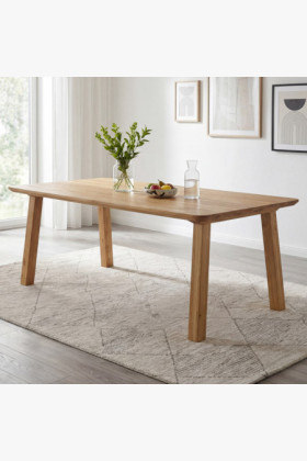 Tömör tölgyfa étkezőasztal lekerekített élekkel 160x90 cm